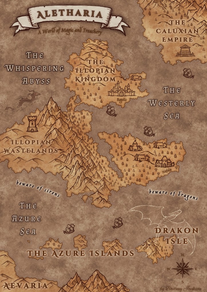 Aletharian map, parchment style. 